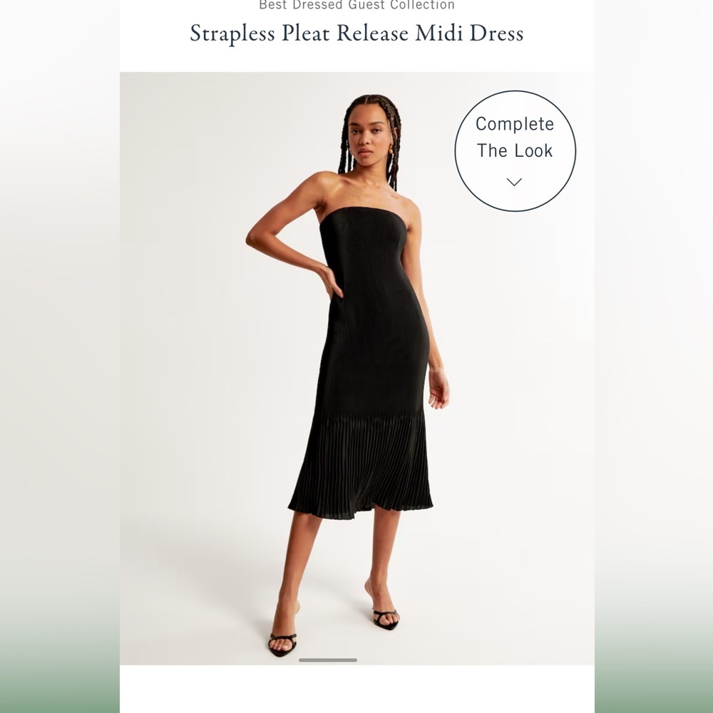 Abercrombie & Fitch Strapless Pleat Release MIDI Dress Size XL